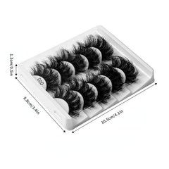 5 Pairs Fluffy Layer Cross Faux Mink Thick False Eyelashes