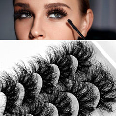 5 Pairs Fluffy Layer Cross Faux Mink Thick False Eyelashes