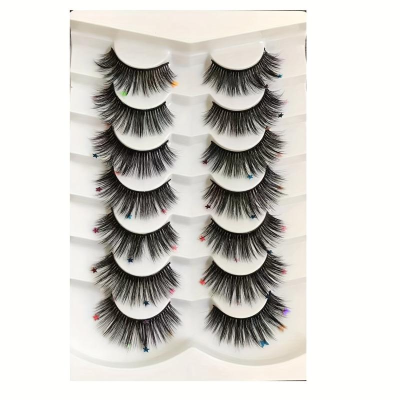 Luminous Fluorescent False Eyelashes Butterfly Sequin Decorative