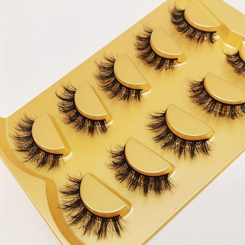 5 Pairs Thick Fluffy Faux Mink False Eyelashes - Stage & Daily Use