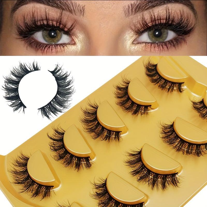 5 Pairs Thick Fluffy Faux Mink False Eyelashes - Stage & Daily Use
