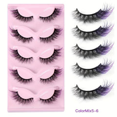 5 Pairs Faux Mink Fox Eye False Eyelashes Natural Thick 3D Cat Eye Lashes