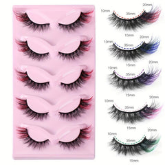 5 Pairs Faux Mink Fox Eye False Eyelashes Natural Thick 3D Cat Eye Lashes