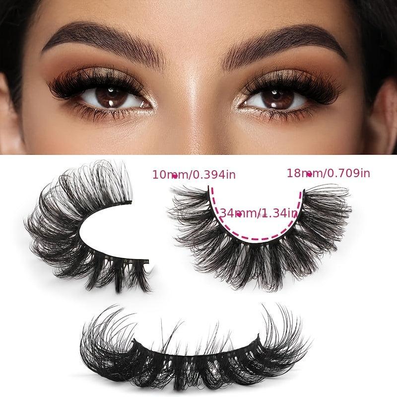 7 Pairs Fluffy Thick 3D False Eyelashes for Stage Party Makeup Use