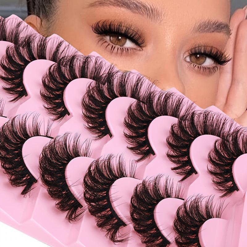 7 Pairs Fluffy Thick 3D False Eyelashes for Stage Party Makeup Use