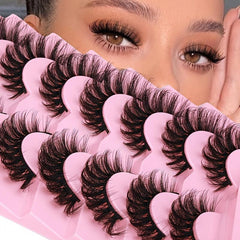 7 Pairs Fluffy Thick 3D False Eyelashes for Stage Party Makeup Use
