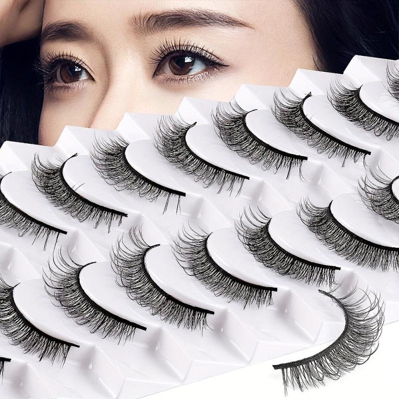 10 Pairs Natural False Eyelashes for Daily Makeup