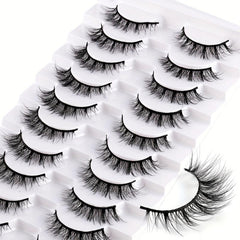 10 Pairs Natural False Eyelashes for Daily Makeup