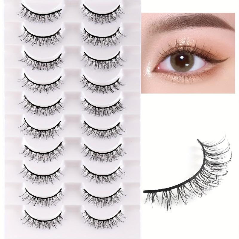10 Pairs Natural False Eyelashes for Daily Makeup