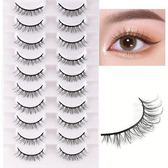 10 Pairs Natural False Eyelashes for Daily Makeup