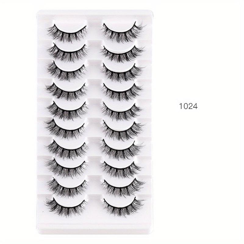 10 Pairs Natural False Eyelashes for Daily Makeup