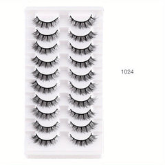 10 Pairs Natural False Eyelashes for Daily Makeup