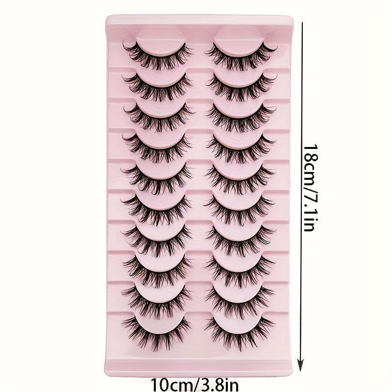 10 Pairs D Curl Anime Lashes Natural Fluffy Cosplay False Eyelashes