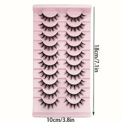 10 Pairs D Curl Anime Lashes Natural Fluffy Cosplay False Eyelashes