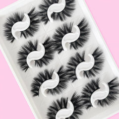 8 Pairs Fluffy Natural Long False Eyelashes Lightweight Cat Eye