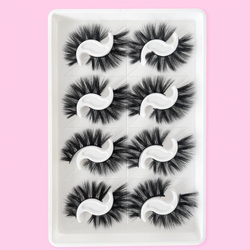 8 Pairs Fluffy Natural Long False Eyelashes Lightweight Cat Eye