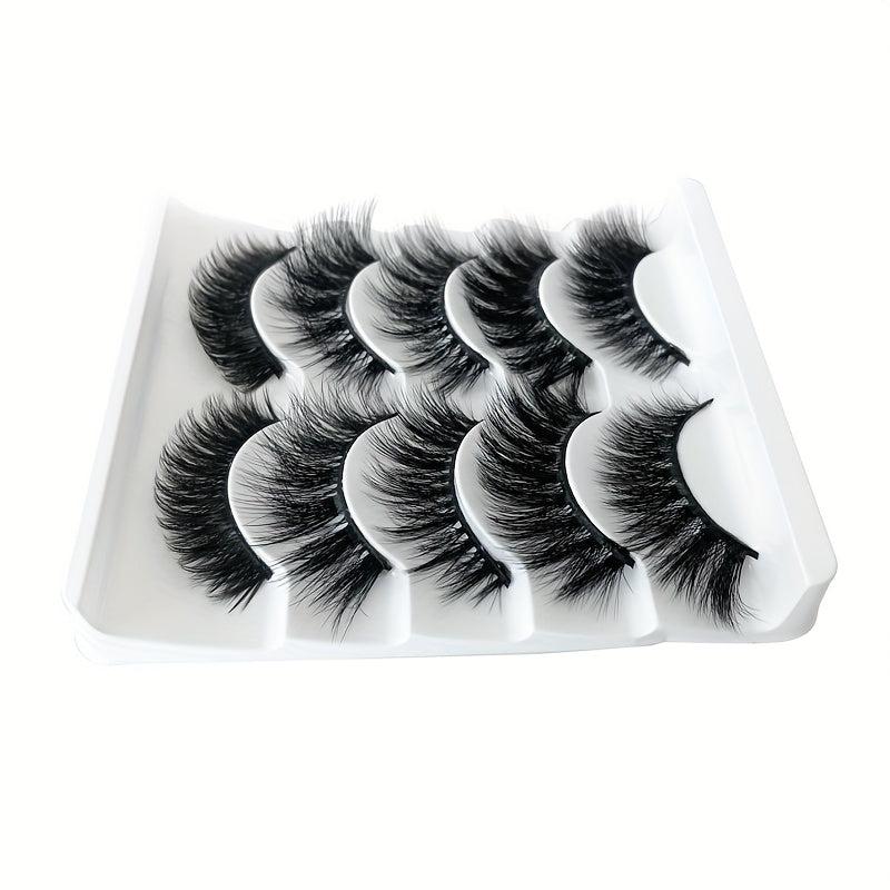5 Pairs Thick Natural Curling False Eyelashes Soft And Comfortable