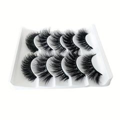 5 Pairs Thick Natural Curling False Eyelashes Soft And Comfortable