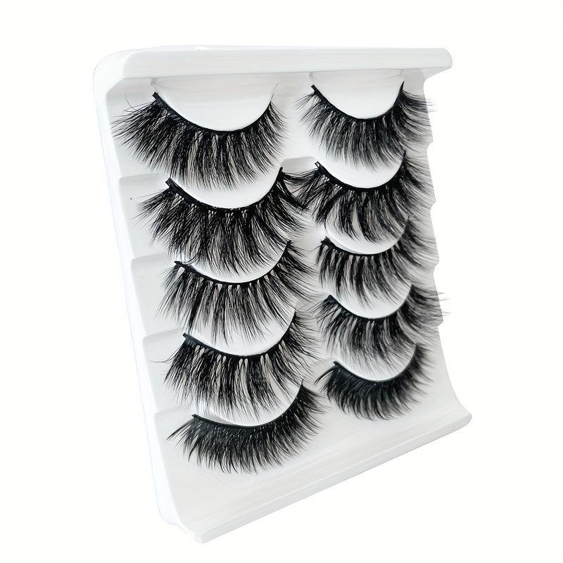 5 Pairs Thick Natural Curling False Eyelashes Soft And Comfortable