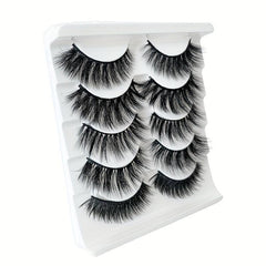 5 Pairs Thick Natural Curling False Eyelashes Soft And Comfortable