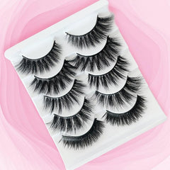 5 Pairs Thick Natural Curling False Eyelashes Soft And Comfortable