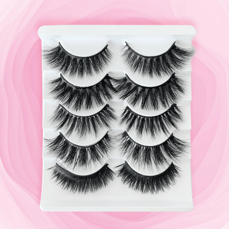 5 Pairs Thick Natural Curling False Eyelashes Soft And Comfortable