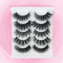5 Pairs Thick Natural Curling False Eyelashes Soft And Comfortable