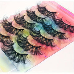 5 Pairs Messy Fluffy Faux Mink Lashes Layer Thick 3D False Eyelashes