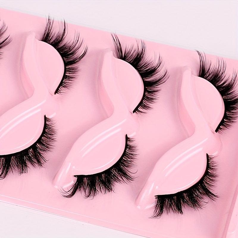 5 Pairs Fox Eye Lashes 3D Thick Dramatic Curly Full Strip Lashes