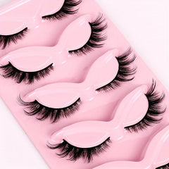 5 Pairs Fox Eye Lashes 3D Thick Dramatic Curly Full Strip Lashes