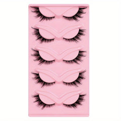 5 Pairs Fox Eye Lashes 3D Thick Dramatic Curly Full Strip Lashes