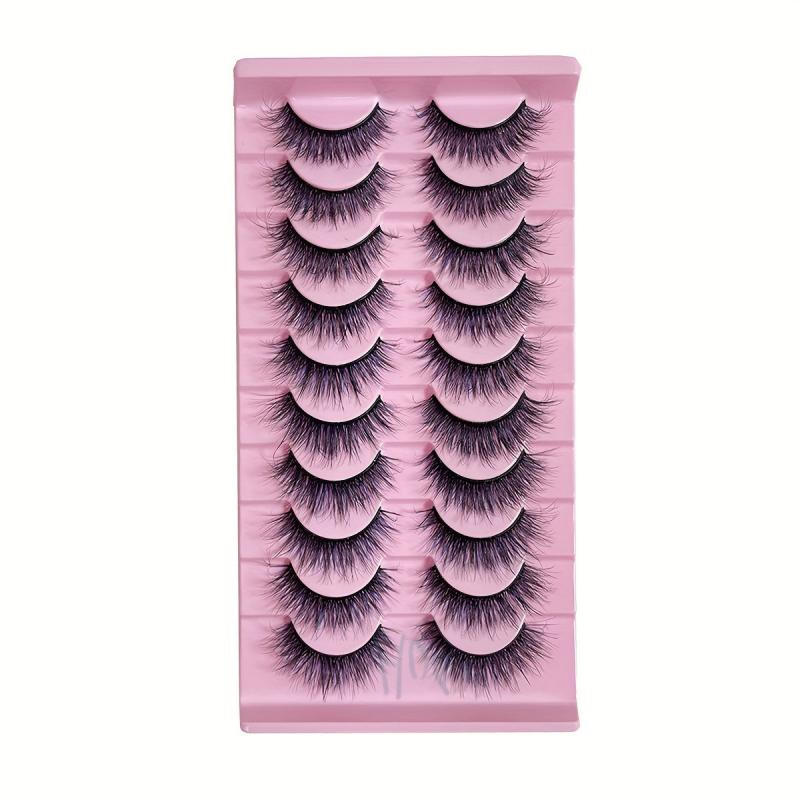 10 Pairs Faux Mink False Eyelashes Natural Long Curling Enhance Eye Makeup