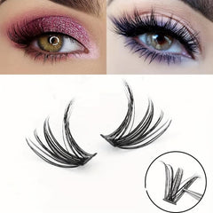 40P D Curling False Eyelashes 14 Rows Grafted Hair Thick Individual Lashes