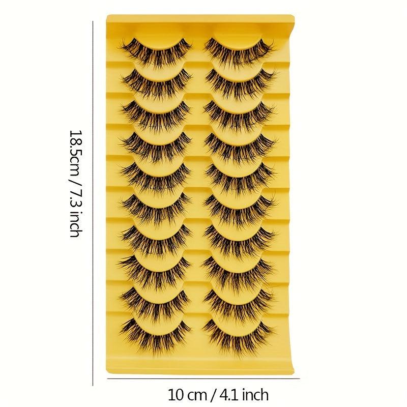 10 Pairs Faux Mink Eyelashes False Eyelashes Dramatic Volume Natural Long Lashes