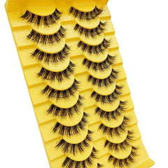 10 Pairs Faux Mink Eyelashes False Eyelashes Dramatic Volume Natural Long Lashes