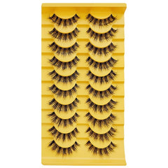 10 Pairs Faux Mink Eyelashes False Eyelashes Dramatic Volume Natural Long Lashes