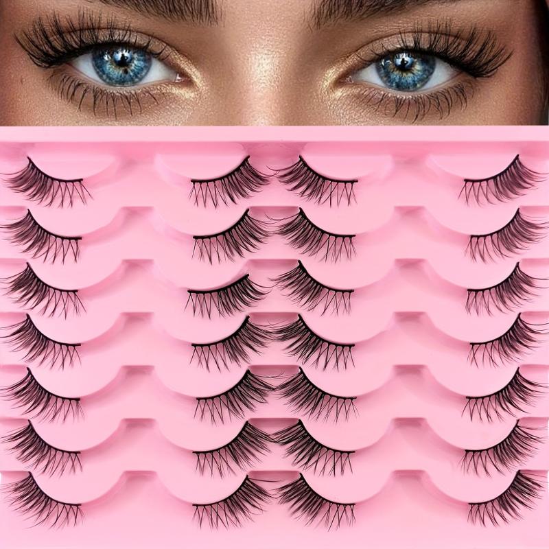 14 Pairs Half Eye False Eyelashes Cat Eye Natural Fluffy Curling