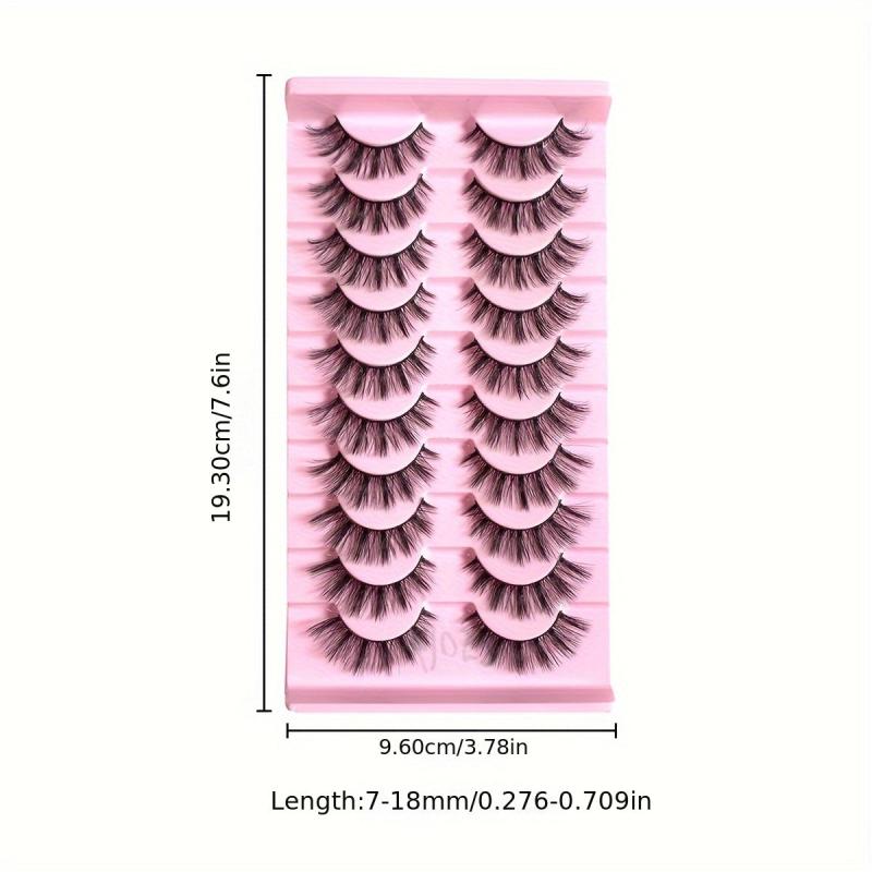 3D Shaped False Eyelashes - 10 Pairs Natural Dense Eyelashes