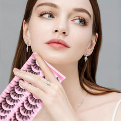 3D Shaped False Eyelashes - 10 Pairs Natural Dense Eyelashes