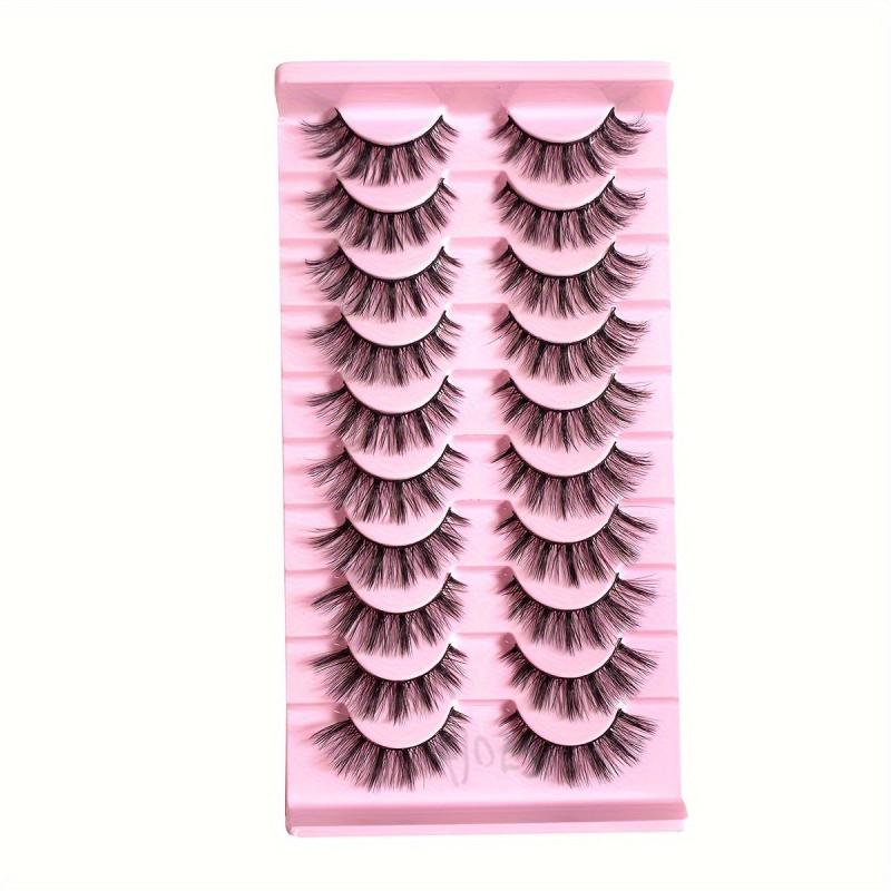 3D Shaped False Eyelashes - 10 Pairs Natural Dense Eyelashes