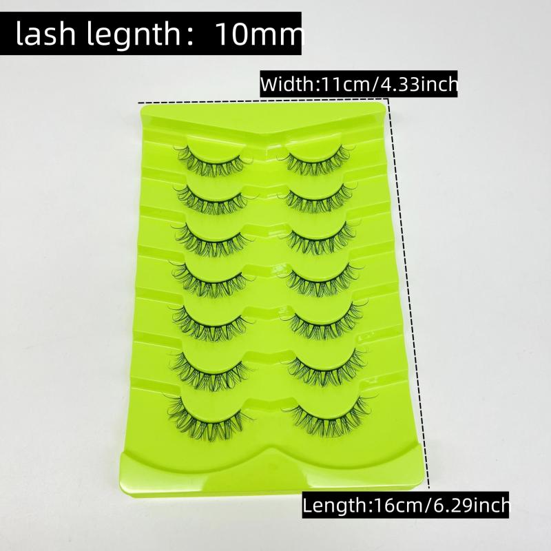 7 Pairs Wispy D Curling False Eyelashes Natural Fluffy Thick Fiber