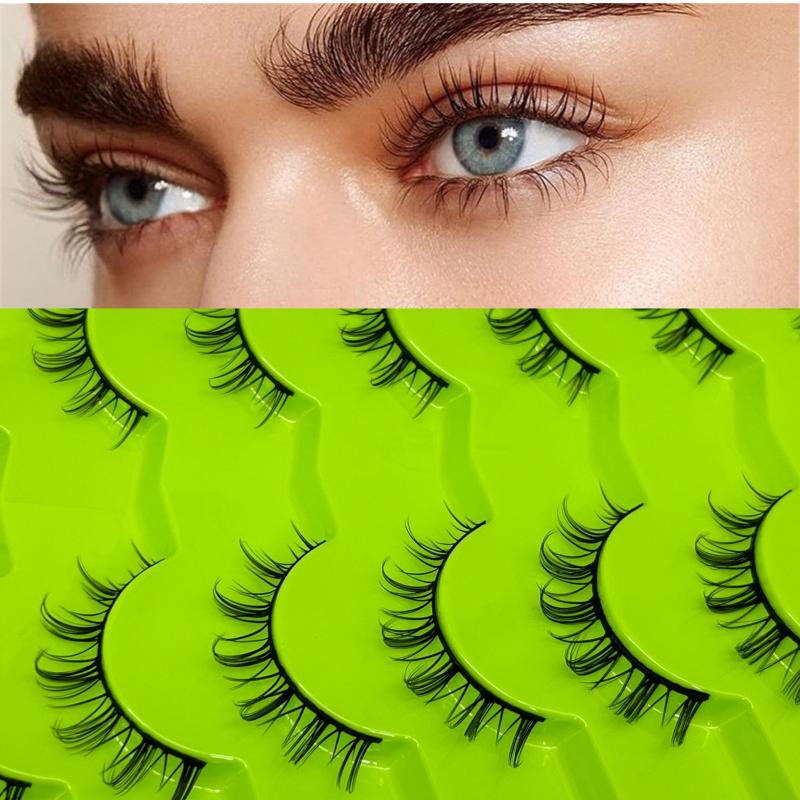 7 Pairs Wispy D Curling False Eyelashes Natural Fluffy Thick Fiber