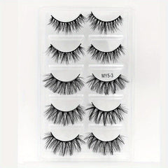5 Pairs Faux Mink Eyelashes 5D Natural Thick Style False Eyelashes