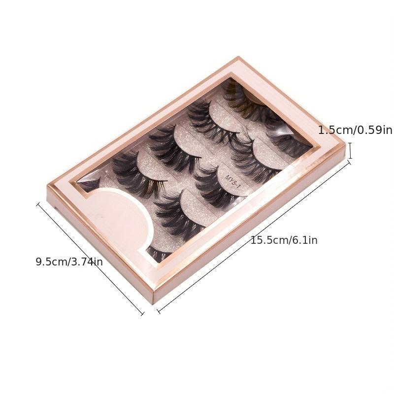5 Pairs Faux Mink Eyelashes 5D Natural Thick Style False Eyelashes