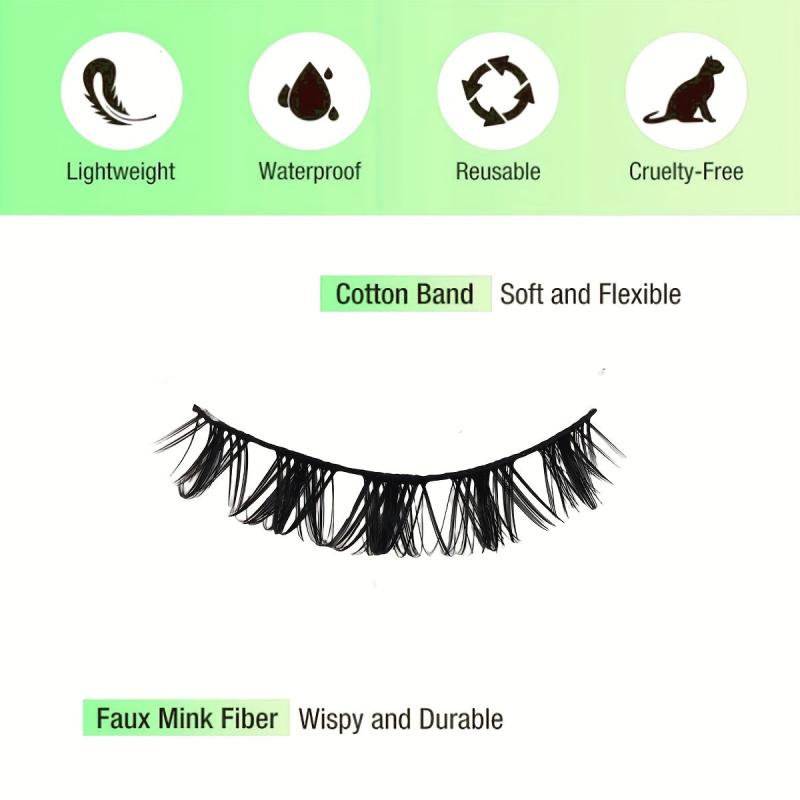 Fluffy Faux Mink Lashes Natural Long False Eyelashes 3D Cat Eye False Eyelashes