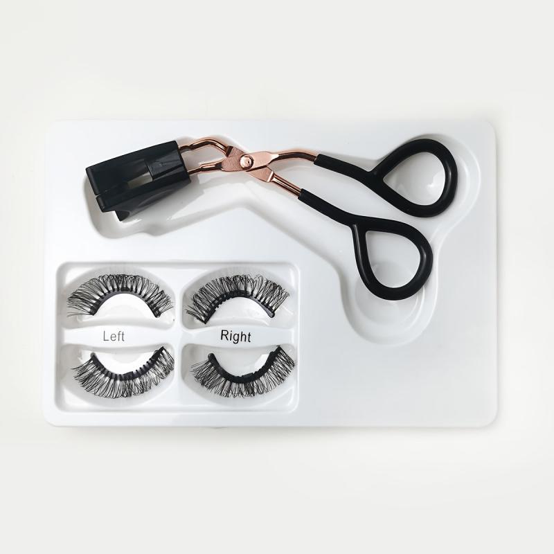 Magnetic Eyelashes Kit w/ Applicator Tool, Dual Magnetic Clips & Glue