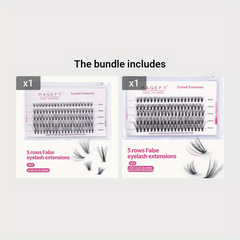 100pcs Fishtail False Eyelashes Natural 8-16mm Cluster Lashes