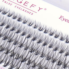 100pcs Fishtail False Eyelashes Natural 8-16mm Cluster Lashes