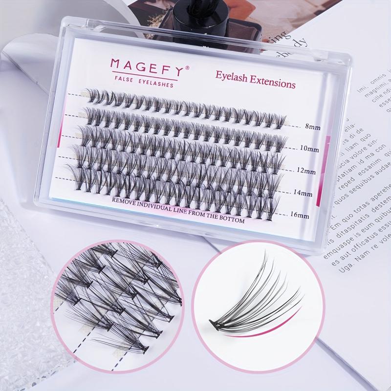 100pcs Fishtail False Eyelashes Natural 8-16mm Cluster Lashes