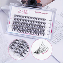 100pcs Fishtail False Eyelashes Natural 8-16mm Cluster Lashes